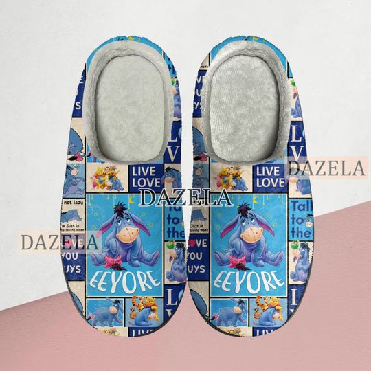 Winnie The Pooh Eeyore Disney Indoor Slippers, Cartoon Slippers