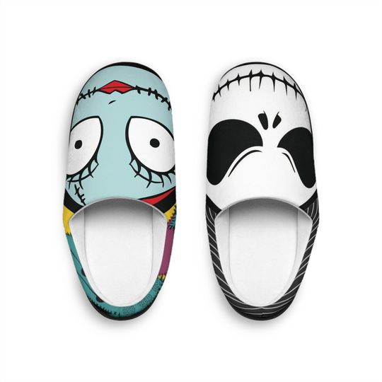 Jack and Sally Disney Indoor Slippers, Cartoon Slippers