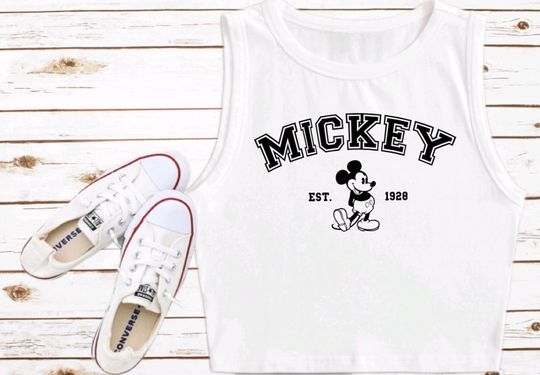 Mickey Mouse Disney Shirt Crop Tank Mickey Cropped Tank Top Disney Croptop