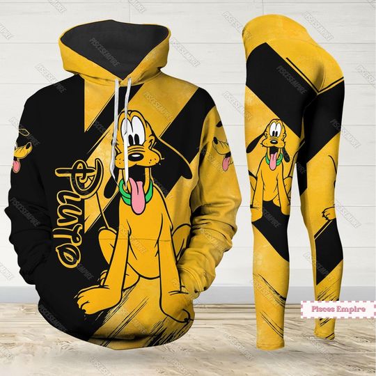 Pluto Dog Hoodie, Pluto Disney Leggings, Disney Pluto 3D Hoodie, Funny Pluto Gym Leggings
