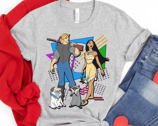 Disney Retro 90s Style Group Shot Pocahontas Characters