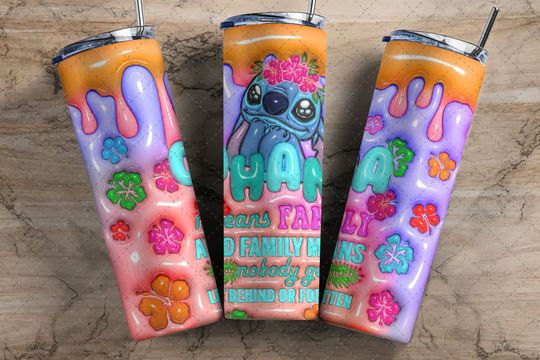 Discover Stitch Ohana Inflated Tumbler with Lid and Straw