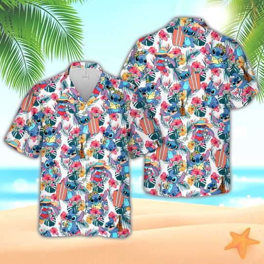 Disney Stitch Family Summer Vacation Hawaiian Shirt