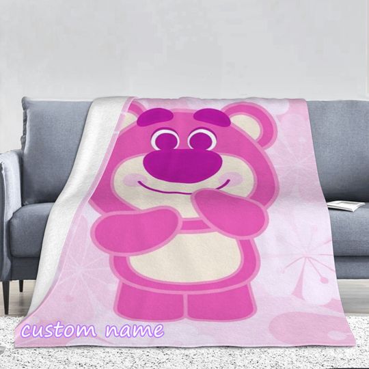 Disney Lotso Custom Name Blanket Baby Girl Boy Blankets