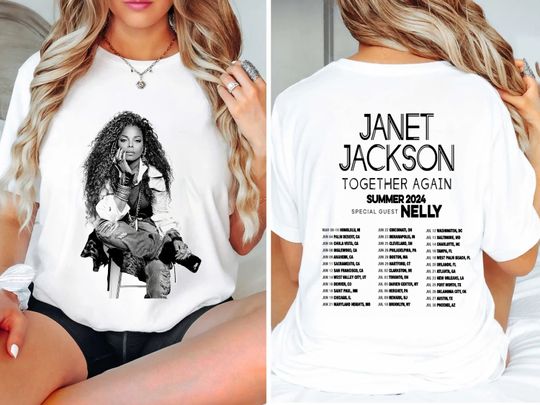 Janet Jackson Tour 2024 Shirt, Together Again Tour Double Side Shirt