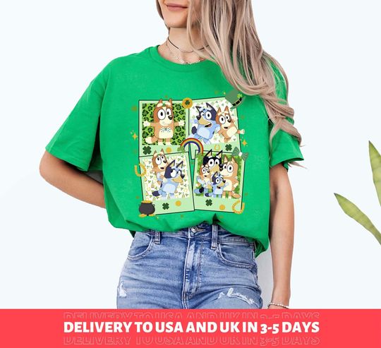 BlueyDad Patrick Day Shirt, Happy St. Patrick BlueyDad Heeler Family Shirt