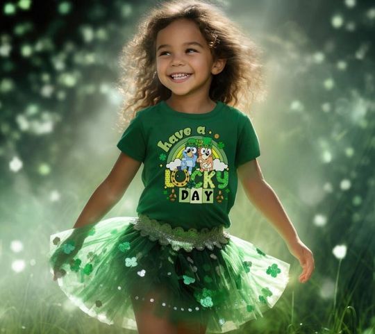 Blue Dog St Patricks Day Shirt, Cute Shamrock Shirt, Lucky Shirt