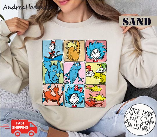 Discover Seuss Geisel Shirt, Read Across America Cartoon Characters Sweatshirt