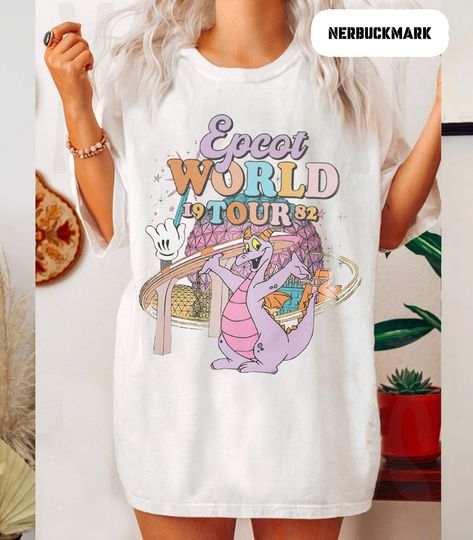 Retro Disney Figment Epcot World Tour 1982  T Shirt