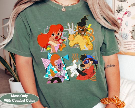 Disney Retro 90s A Goofy Movie Characters Group Powerline Max Shirt, Magic Kingdom   Tshirt