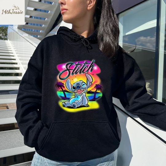Disney Airbrush Stitch Hoodie, Stitch Hoodie
