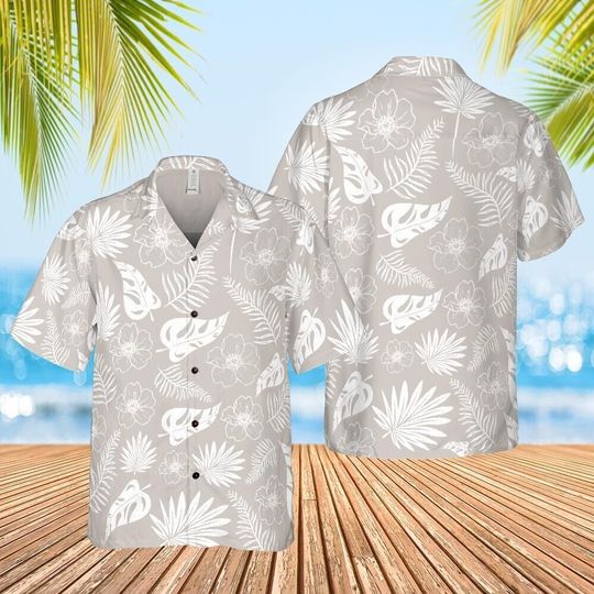 men hawaiian shirt, foral button-up shirt, regular fit, vintage style