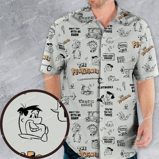 DON'T TOY WITH ME BARN THE FLINTSTONES HAWAIIAN SHIRT