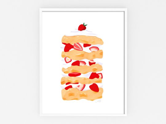 Strawberry Short Cake Art Premium Matte Vertical Posters