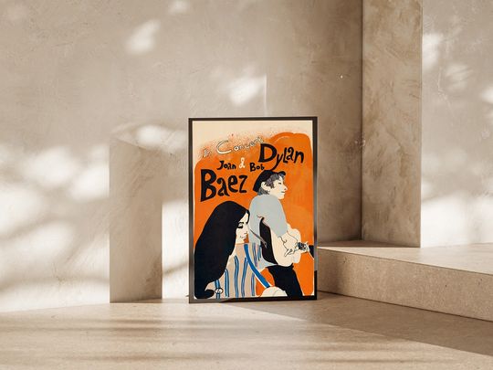 Bob Dylan and Joan Baez in Concert 1965 Tour Poster