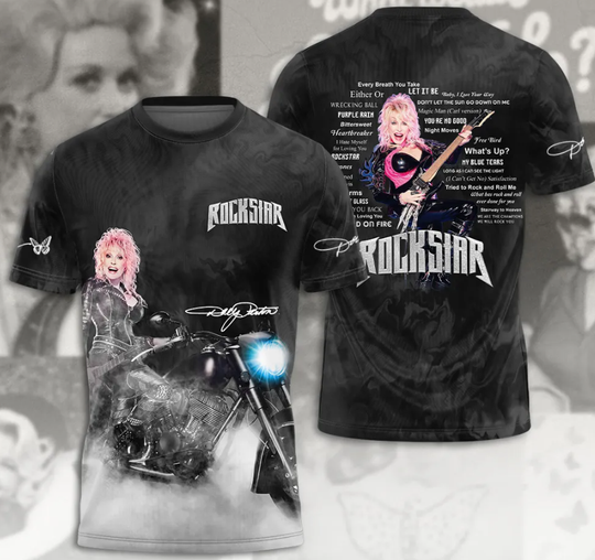 Dolly Parton 3D Shirt Dolly Parton Rockstar Motor Shirt Gift For Fans