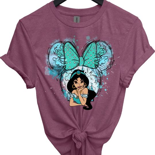 Cute Jasmine Princess Portrait Minnie Ear, Disney Princess Shirt