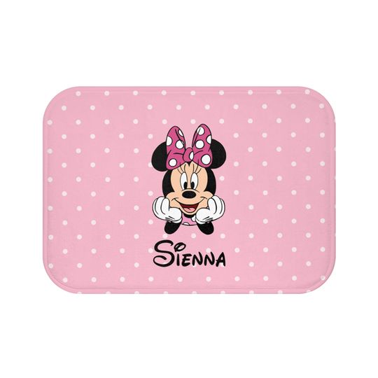 Personalized Minnie Mouse Disney Bath Mat, Disney Bathroom Decor