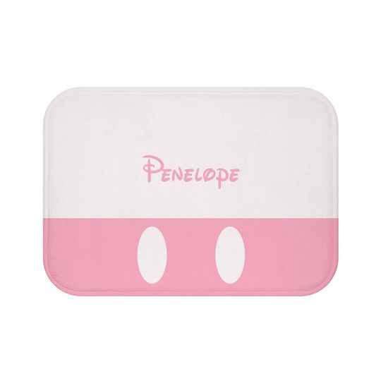 Personalized Minnie Mouse Disney Bath Mat, Disney Bathroom Decor