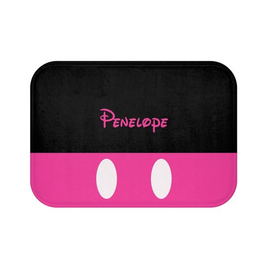Personalized Minnie Mouse Disney Bath Mat, Disney Bathroom Decor