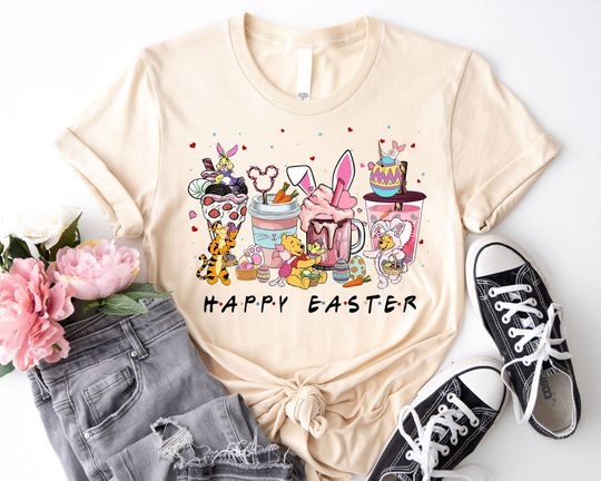 Disney Winnie The Pooh Happy Easter Coffee Shirt, Happy Easter Shirt, Pooh Easter Shirt, Pooh And Friends Shirt