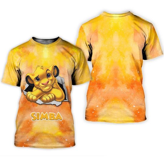 Simba Lion Cracking Galaxy Pattern Mother's Day Birthday Tshirt 3D Printed