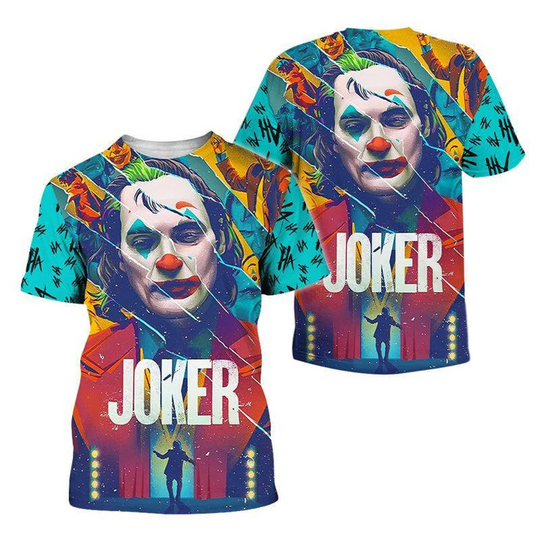 Joker Clown Put On A Happy Face Horror Movie Fans Gift Tshirt 3D Printed