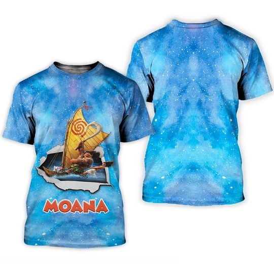 Moana Maui Cracking Galaxy Pattern Mother's Day Birthday Tshirt 3D Printed