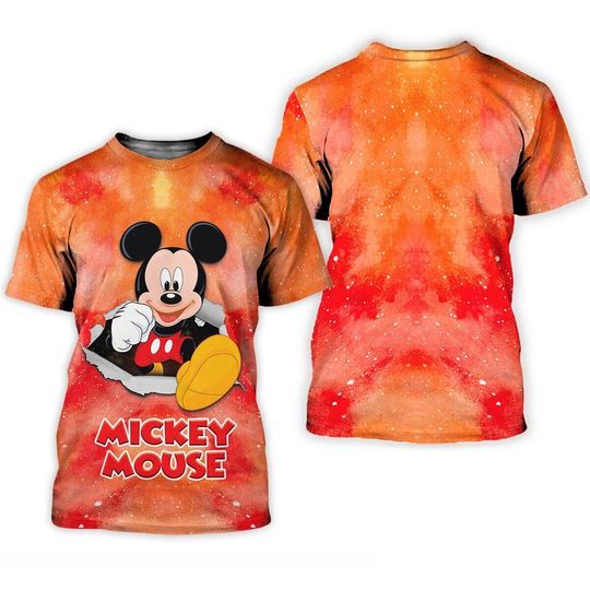 Discover Mickey Mouse Cracking Galaxy Pattern Mother's Day Birthday Tshirt 3D Printed