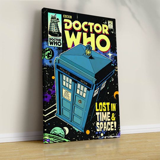 Doctor Who Movie Poster, Tardis Comic Film Print, Wall Art Print