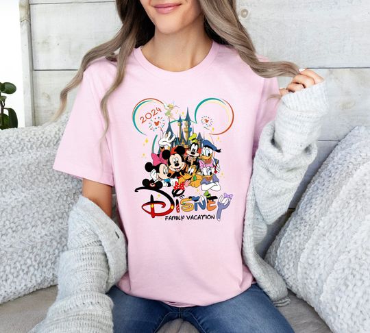 2024 Disney Family Vacation T-shirt, Disneyworld Trip Shirt, Minnie Mickey Matching T-shirt