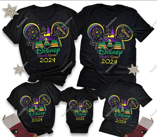 Mardi Gras Disneyland Vacation Shirt, Disney Mardi Gras 2024 shirt, Mickey and Friends Mardi Gras 2024