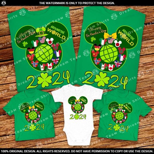 2024 Epcot Countries St Patricks Day Family Shirts Disney Epcot St Patricks Day Group Shirts 2024