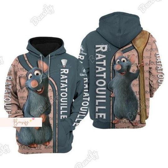 Ratatouille Hoodie, Remy Mouse Hoodie, Disney Remy 3D Hoodie