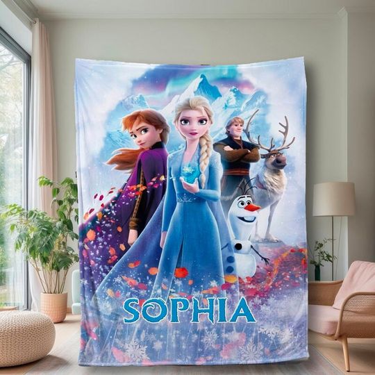 Discover Personalized Princess Movie Blanket, Characters Blanket, Cartoon Movie Fleece Blanket