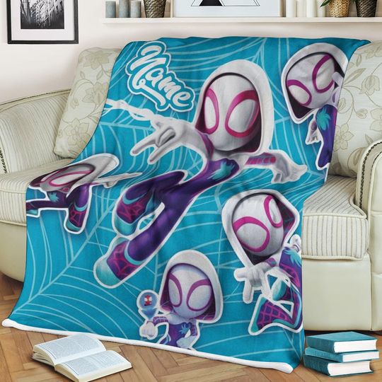 Personalized Spider Movie Blanket, Superhero Movie Fleece Blanket
