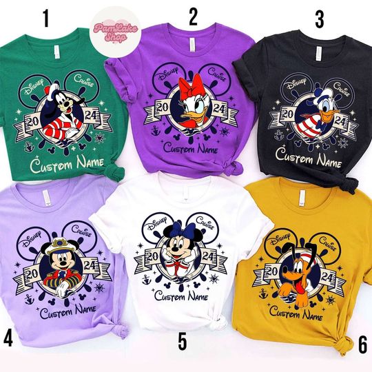 Mickey and Friends Disney Cruise 2024 shirt,  Matching Cruise shirts, Disney Family Vacation 2024
