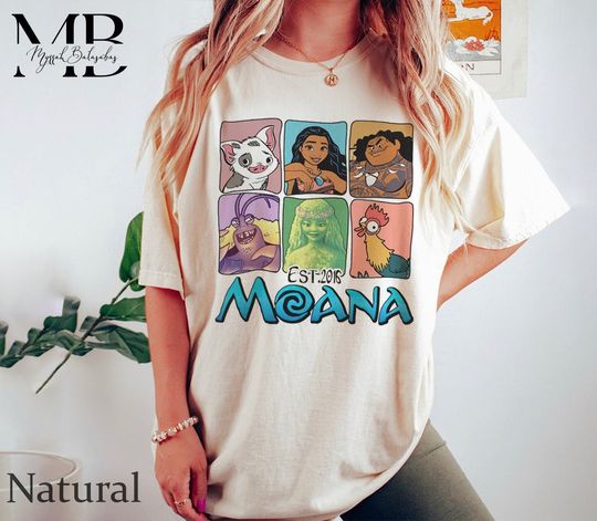 Moana Characters Group Shot 2016 Shirt, Disney Princess Shirt