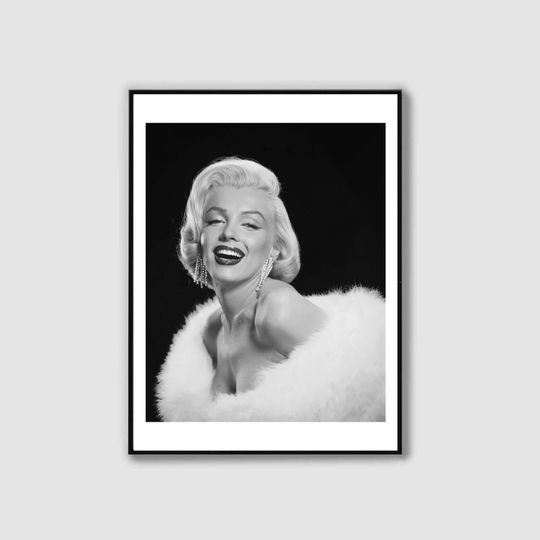 Marilyn Monroe Fashion Poster, Marilyn Monroe Print, Black and White