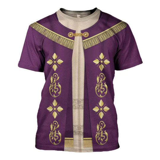 Discover Pope Francis In Purple Liturgical Vestment Costumes 3D Tshirt