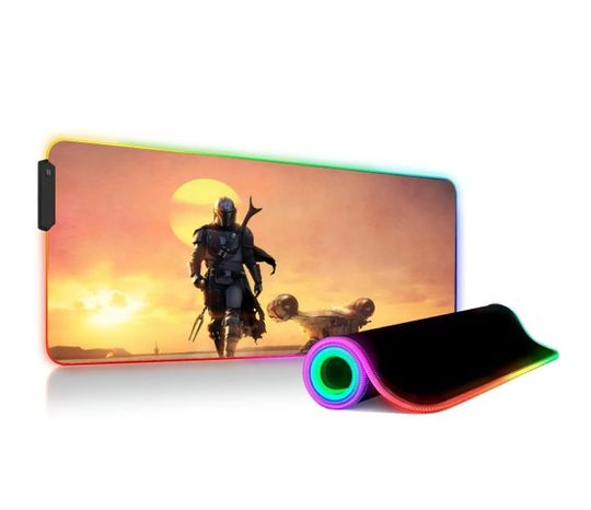Star Wars Mandalorian LED RGB Mouse Pad, Disney Decor