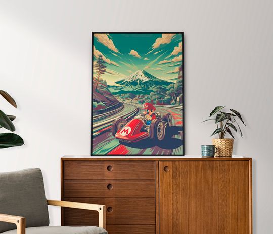 Mario Kart, Retro Japanese Movie Poster