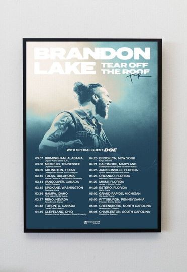Brandon: Lake Tear Off The Roof Tour 2024 Poster