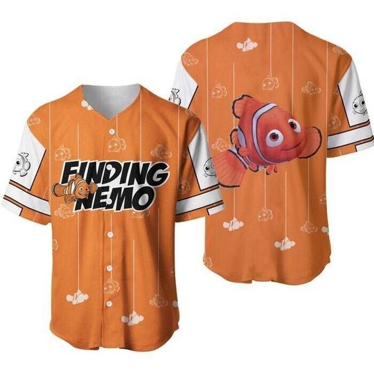 Finding Nemo Orange Black WS Pattern Baseball Jersey Shirt