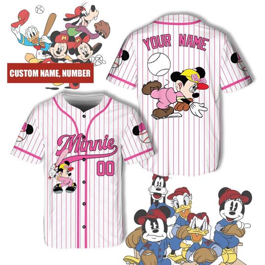 Personalized Minnie Mouse On Game Day Mother's Day Baseball Jersey Shirt