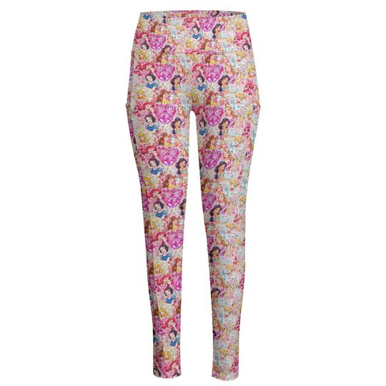 Floral Beautiful Princess Cartoon Characters Mother's Day Legging