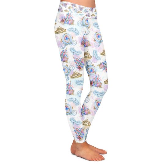 Watercolor Cinde Magic Castle Princess Mother's Day Legging