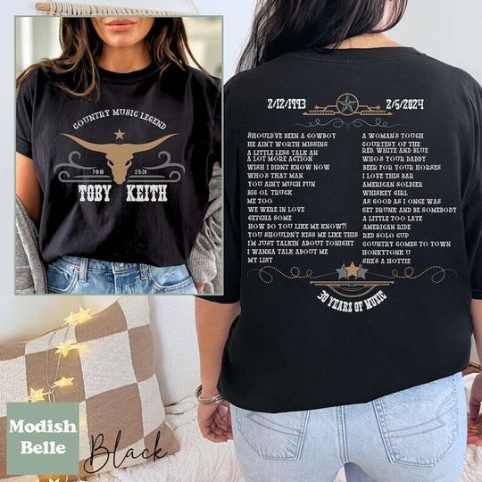 Legend Toby Keith 1961-2024 Signature Tshirt