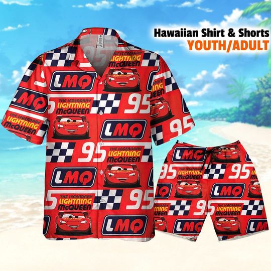 Discover Disney Cars The Legendary Lightning McQueen, Cars Hawaiian Shirt and Shorts
