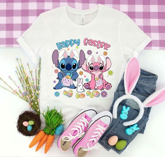 Discover Stitch And Angel Disney Easter Day Shirt